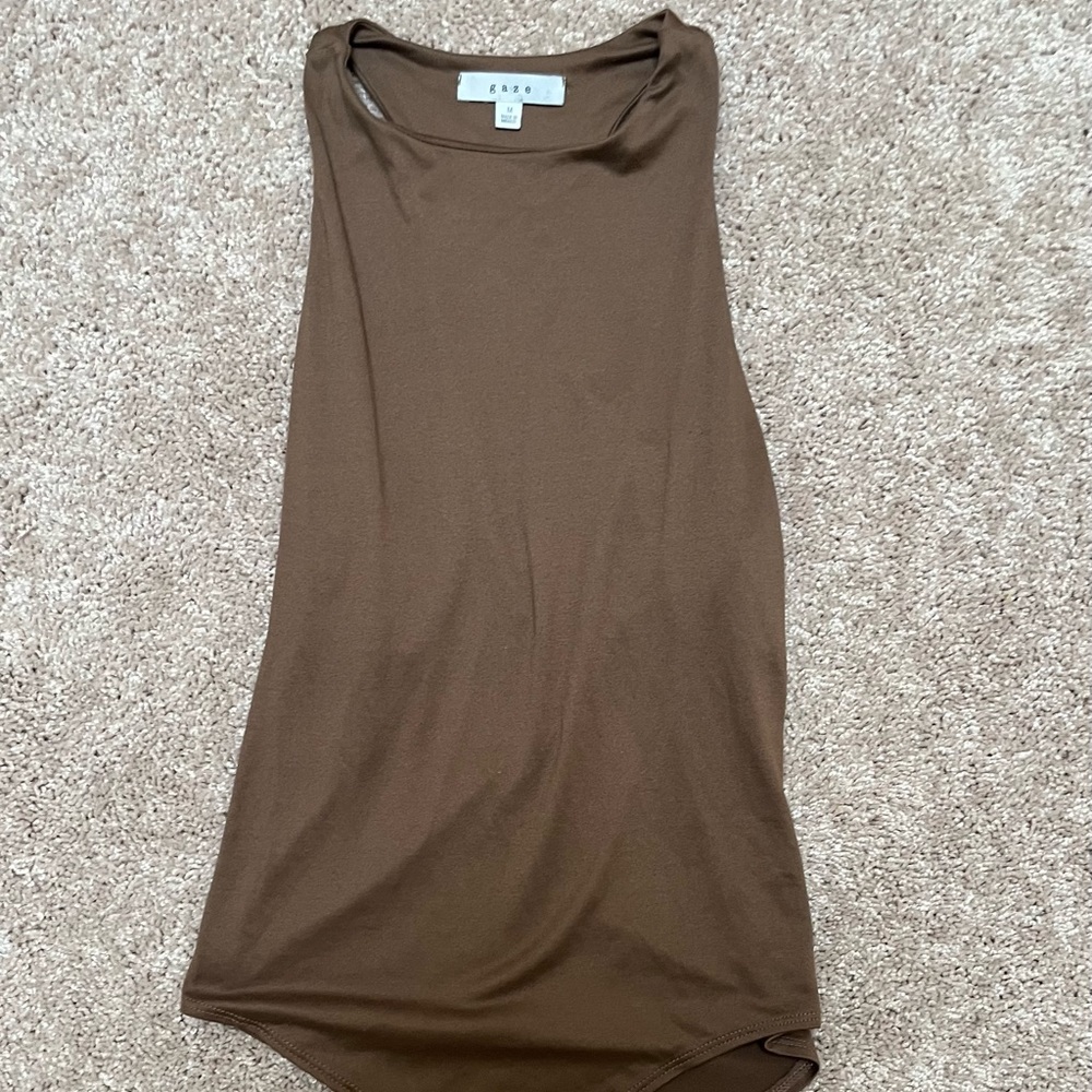 Brown Razor Back Bodysuit - Picture 2 of 3